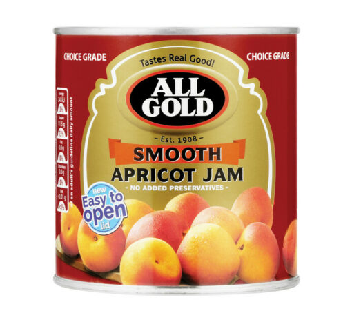 a can of All Gold Smooth Apricot Jam 450g