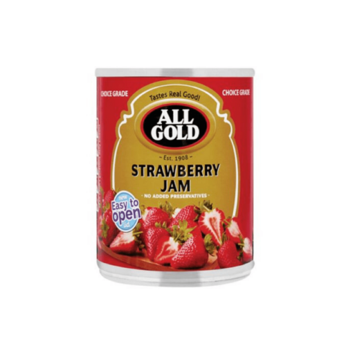 a can of All Gold Strawberry Jam 450g
