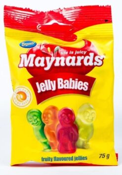 a packet of Maynards Jelly Babies on white background