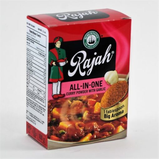 a box of Rajah Curry Powder All In One 100g