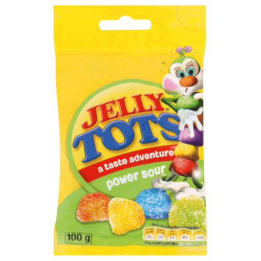 a pack of Beacon Jelly Tots Power Sour 100g