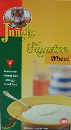 box of 500g taystee wheat porridge on white background