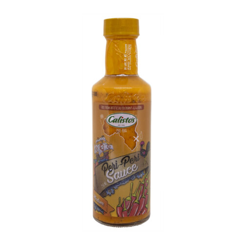 a bottle of Calisto's medium sauce 250ml on white background