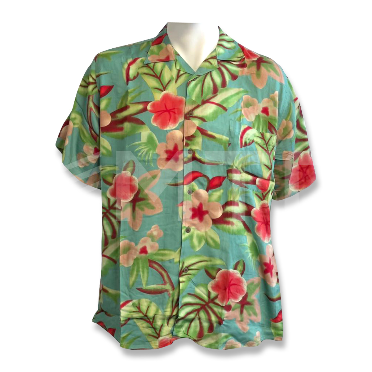 Mens Rayon Shirt Turquoise Tropical – Merco Trading Company
