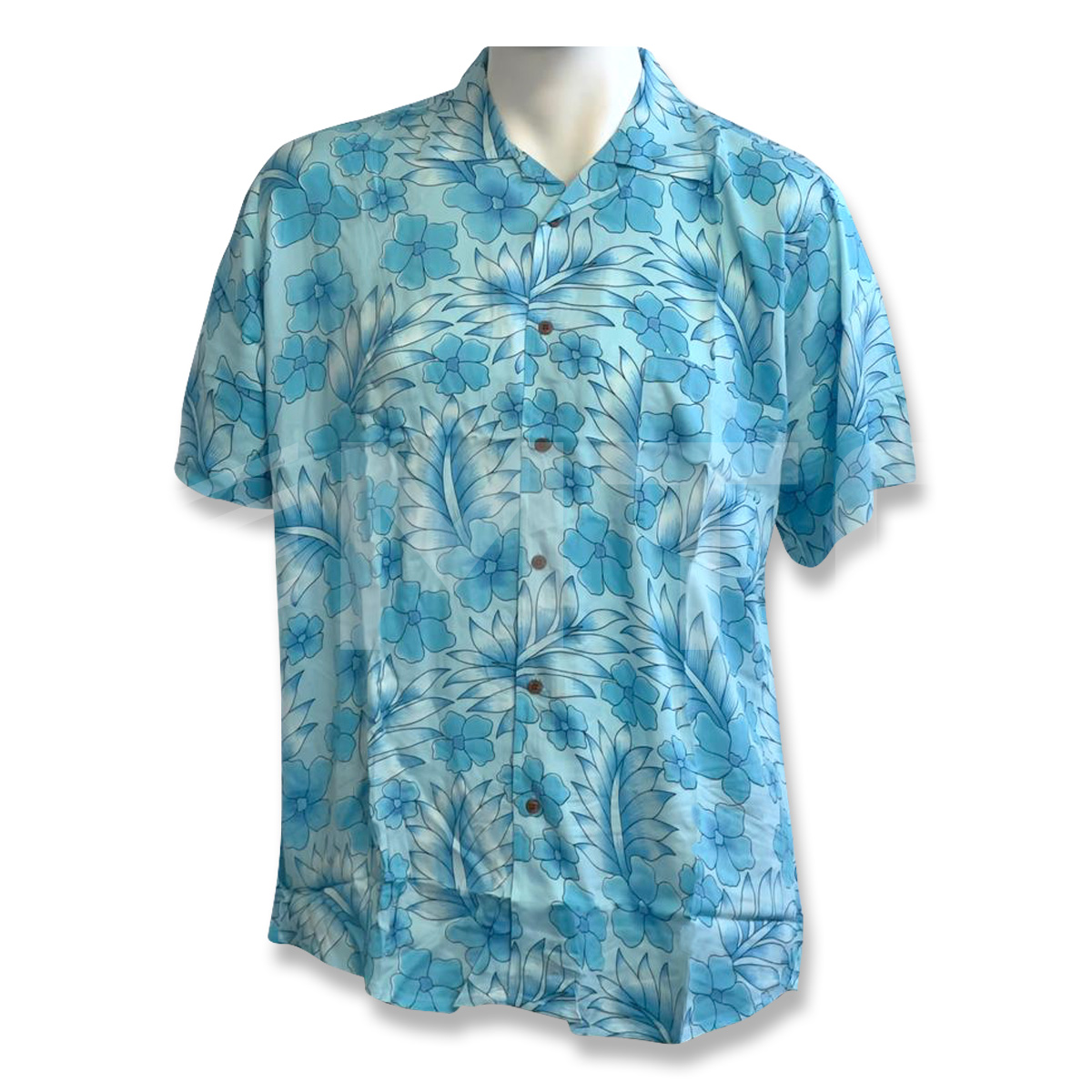 Mens Rayon Shirt Light Blue Floral – Merco Trading Company