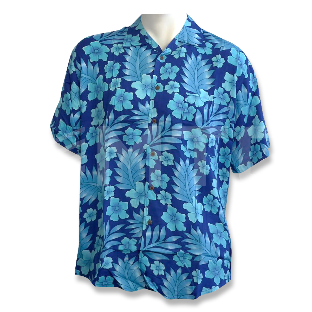 Mens Rayon Shirt Royal Blue Floral – Merco Trading Company