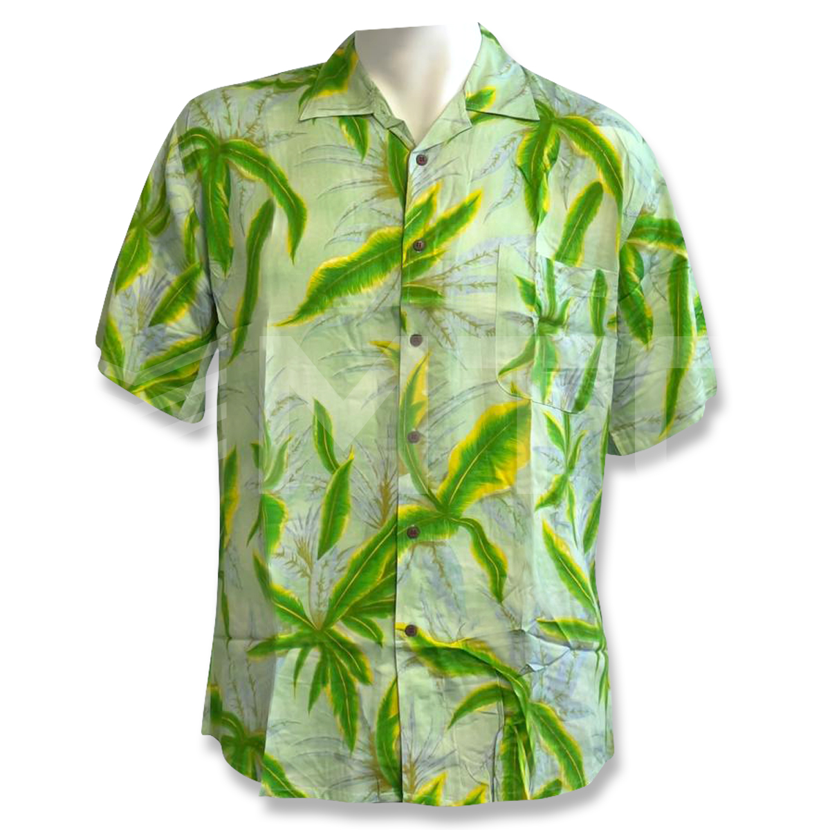Mens Rayon Shirt Green Floral – Merco Trading Company