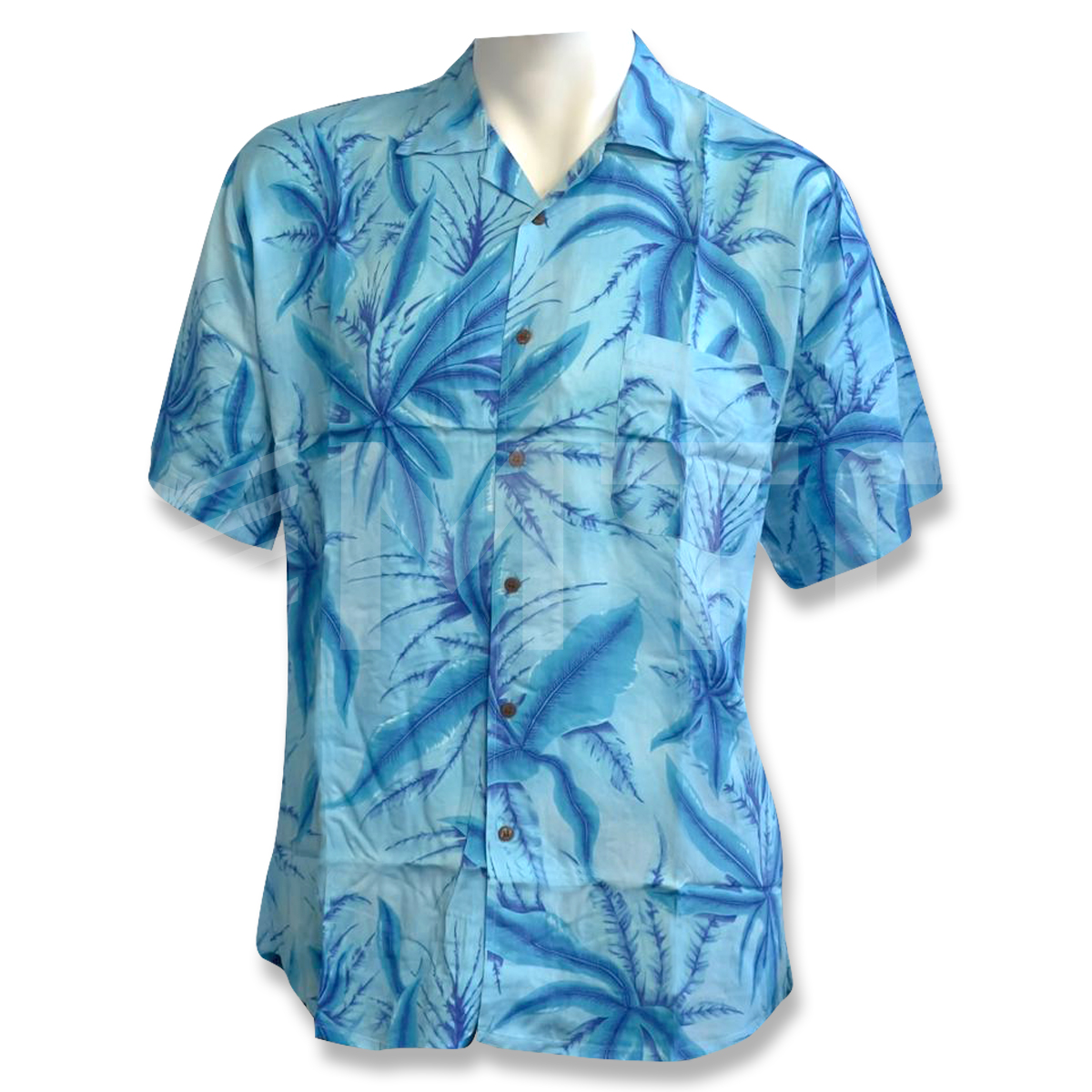 Mens Rayon Shirt Blue Floral – Merco Trading Company